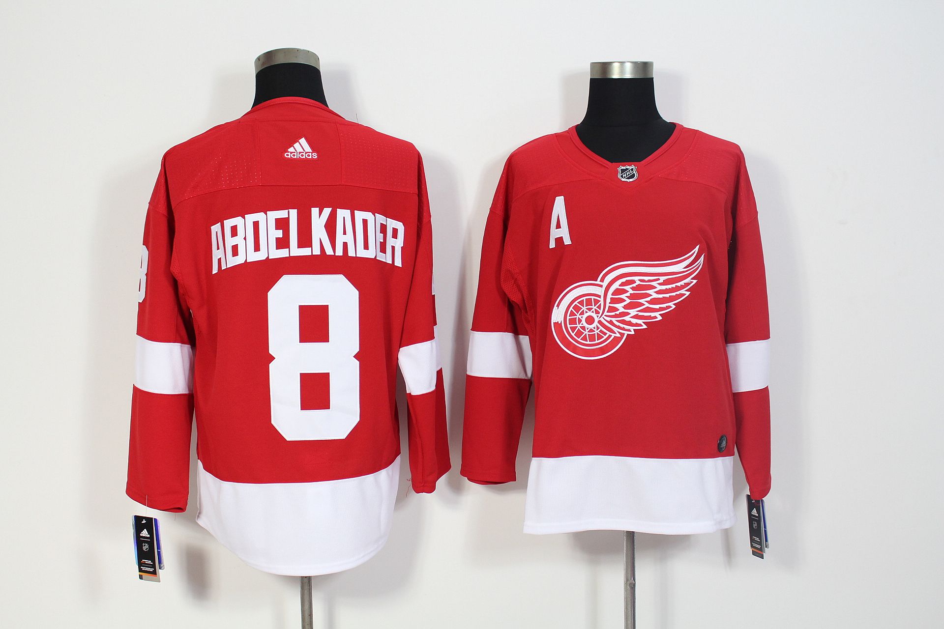 Men Detroit Red Wings 8 Abdelkader Red Hockey Stitched Adidas NHL Jerseys